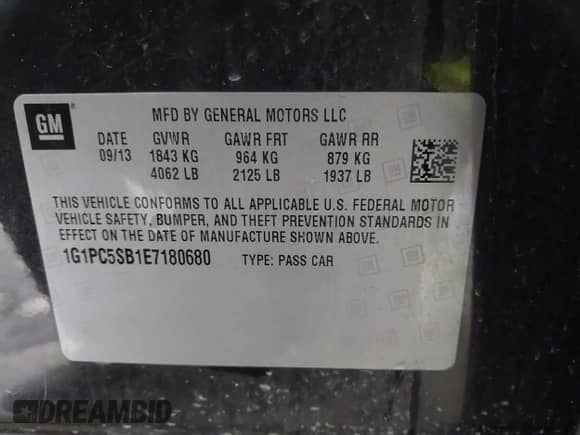 2014 Chevrolet Cruze 1LT с VIN 1G1PC5SB1E7180680, выставлен на аукционе IAAI как лот 43355904 с пробегом 113 924 миль миль и . История ставок и продаж доступна на DreamBid. Изображение 9.