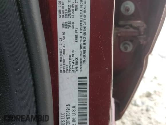 2023 Ram 1500 Lone Star with VIN 1C6SRFFT2PN704918, listed as a Copart auction lot 68173665 with 23,834 mi miles and Salvage title. Bid and sale history available at DreamBid. Image 12.