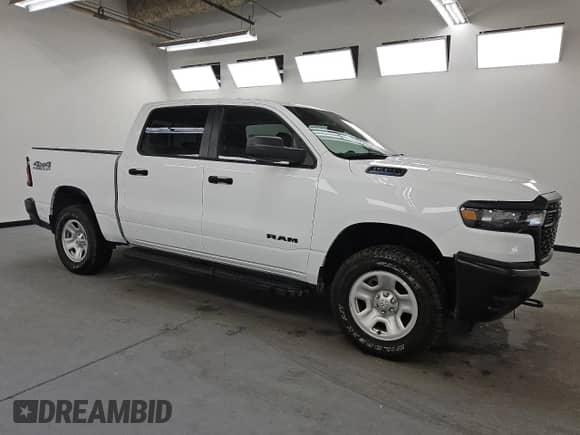 2025 Ram 1500 Tradesman with VIN 1C6RRFGG4SN674216, listed as a Copart auction lot 63827245 with 2,458 mi miles and Clean title. Bid and sale history available at DreamBid. Image 4.