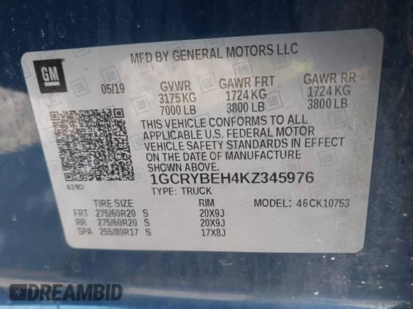 2019 Chevrolet Silverado 1500 Custom с VIN 1GCRYBEH4KZ345976, выставлен на аукционе IAAI как лот 41622043 с пробегом 102 321 миль миль и . История ставок и продаж доступна на DreamBid. Изображение 9.