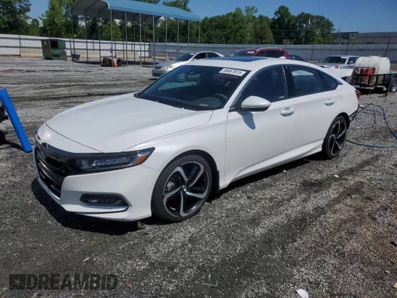 2018 Honda Accord Sport with VIN 1HGCV2E33JA029888, listed as a Copart auction lot 56467615 with 50,496 mi miles and Salvage title. Bid and sale history available at DreamBid. Image 1.