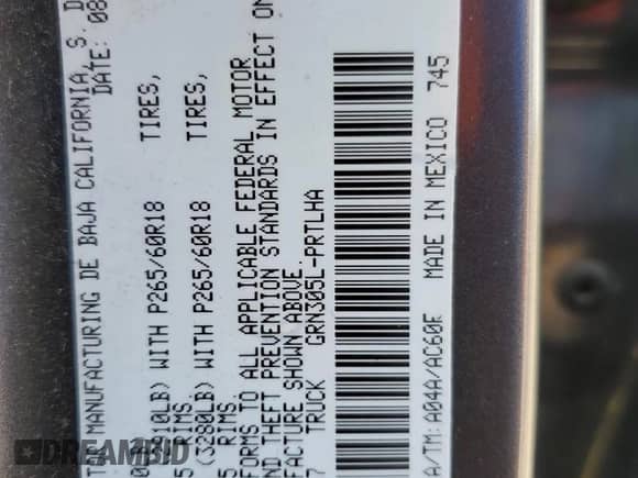 2017 Toyota Tacoma Limited with VIN 3TMGZ5AN1HM047607, listed as a Copart auction lot 61805235 with 104,142 mi miles and Salvage title. Bid and sale history available at DreamBid. Image 12.