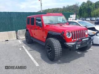 2021 Jeep Wrangler Unlimited Sahara with VIN 1C4HJXEGXMW631033, listed as a IAAI auction lot 42550070 with 54,429 mi miles and . Bid and sale history available at DreamBid. Image 1.