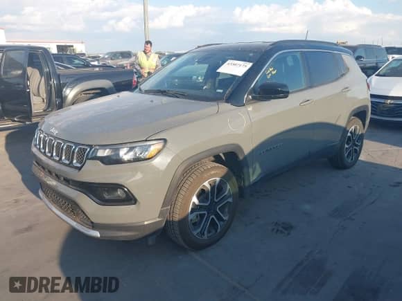 2024 Jeep Compass Limited with VIN 3C4NJDCNXRT596798, listed as a IAAI auction lot 43507175 with 49,319 mi miles and . Bid and sale history available at DreamBid. Image 2.