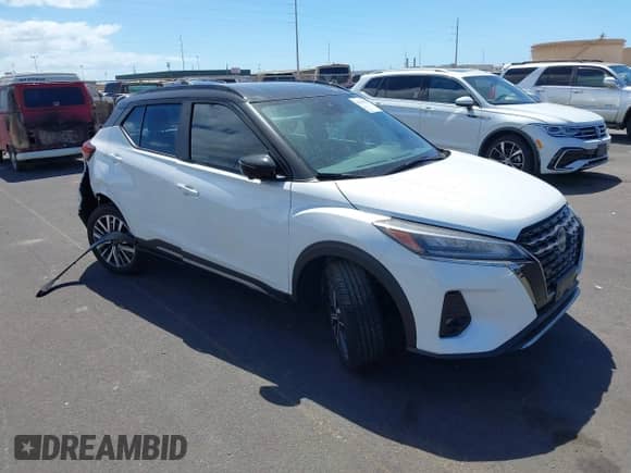 2024 Nissan Kicks SR with VIN 3N1CP5DV6RL535820, listed as a IAAI auction lot 43188034 with 6,519 mi miles and . Bid and sale history available at DreamBid. Image 1.