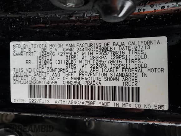 2013 Toyota Tacoma PreRunner с VIN 3TMJU4GN2DM154598, выставлен на аукционе Copart как лот 55860475 с пробегом 111 599 миль миль и Списание • Salvage title. История ставок и продаж доступна на DreamBid. Изображение 12.