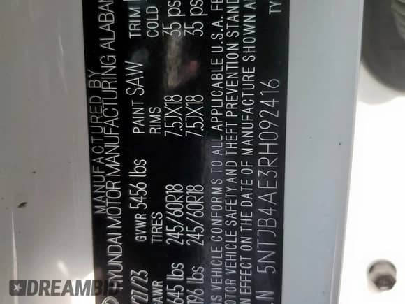 2024 Hyundai Santa Cruz SEL с VIN 5NTJB4AE3RH092416, выставлен на аукционе Copart как лот 68343175 с пробегом 22 547 миль миль и Списание • Salvage title. История ставок и продаж доступна на DreamBid. Изображение 13.