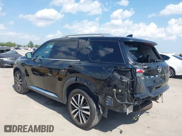 2023 Nissan Pathfinder Platinum with VIN 5N1DR3DH7PC216764, listed as a IAAI auction lot 42985434 with 43,283 mi miles and . Bid and sale history available at DreamBid. Image 3.