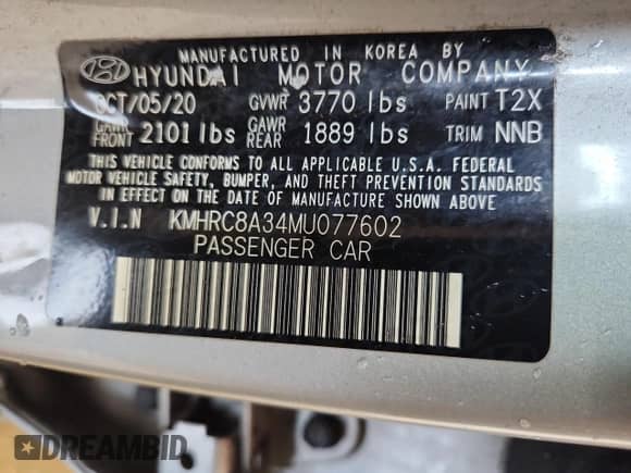 2021 Hyundai Venue SEL с VIN KMHRC8A34MU077602, выставлен на аукционе Copart как лот 72088185 с пробегом 44 622 миль миль и Чистый • Clean title. История ставок и продаж доступна на DreamBid. Изображение 13.