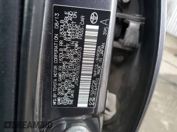 2013 Toyota Prius Two с VIN JTDKDTB36D1052013, выставлен на аукционе Copart как лот 89814345 с пробегом 200 190 миль миль и Списание • Salvage title. История ставок и продаж доступна на DreamBid. Изображение 12.