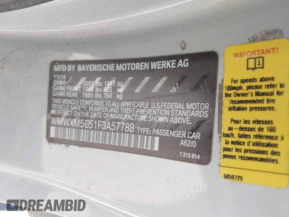 2015 MINI Hardtop with VIN WMWXM5C51F3A57788, listed as a IAAI auction lot 42103399 with 150,000 mi miles and . Bid and sale history available at DreamBid. Image 9.