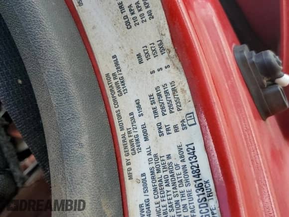 2004 Chevrolet Colorado 1SE LS Z71 with VIN 1GCDS136148213421, listed as a Copart auction lot 80184284 with Not provided miles and Clean title. Bid and sale history available at DreamBid. Image 12.