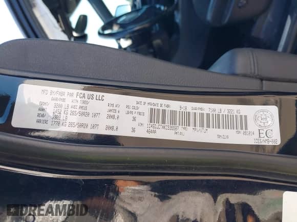 2019 Dodge Durango R/T z VIN 1C4SDJCTXKC535587, wystawiony jako IAAI lot #43208744 z przebiegiem 91 743 mil mil oraz . Historia ofert i sprzedaży dostępna na DreamBid. Obrazek 9.