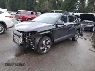 2024 Hyundai Kona Limited with VIN KM8HECA37RU155189, listed as a Copart auction lot 86973654 with 5,009 mi miles and Salvage title. Bid and sale history available at DreamBid. Image 1.