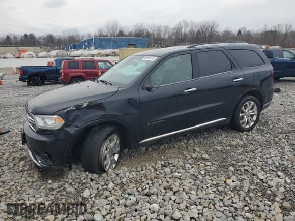 2017 Dodge Durango Citadel Anodized Platinum with VIN 1C4RDJEG4HC643890, listed as a Copart auction lot 46932975 with 129,634 mi miles and Salvage title. Bid and sale history available at DreamBid. Image 1.