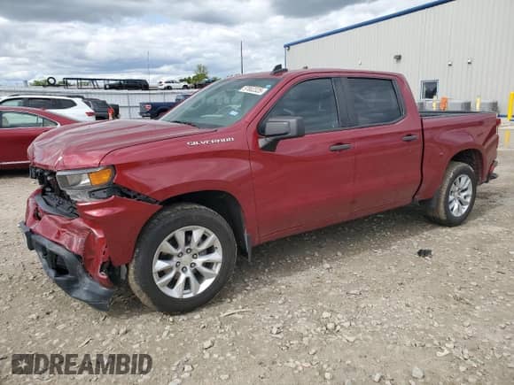 2020 Chevrolet Silverado 1500 Custom z VIN 1GCPWBEH0LZ298069, wystawiony jako Copart lot #57802325 z przebiegiem 72 609 mil mil oraz Szkoda całkowita • Salvage title. Historia ofert i sprzedaży dostępna na DreamBid. Obrazek 1.