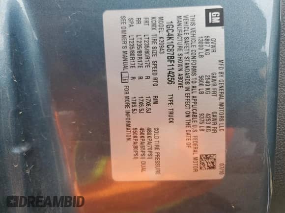 2011 Chevrolet Silverado 3500HD DRW LTZ с VIN 1GC4K1C87BF114256, выставлен на аукционе Copart как лот 75470024 с пробегом Не указан миль и Списание • Salvage title. История ставок и продаж доступна на DreamBid. Изображение 12.