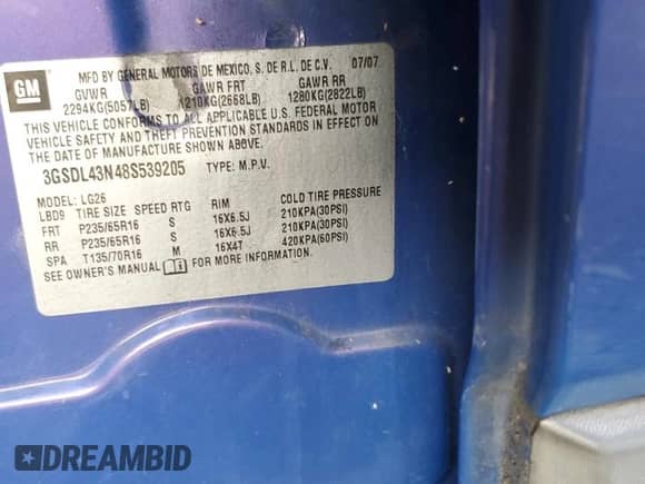 2008 Saturn VUE XE z VIN 3GSDL43N48S539205, wystawiony jako Copart lot #81194124 z przebiegiem 168 200 mil mil oraz Szkoda całkowita • Salvage title. Historia ofert i sprzedaży dostępna na DreamBid. Obrazek 13.