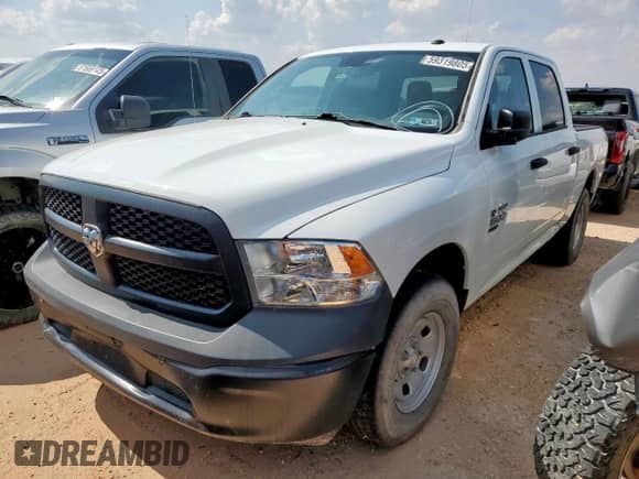 2023 Ram 1500 Tradesman z VIN 3C6RR7KG5PG671855, wystawiony jako Copart lot #59319805 z przebiegiem 29 284 mil mil oraz Szkoda całkowita • Salvage title. Historia ofert i sprzedaży dostępna na DreamBid. Obrazek 1.