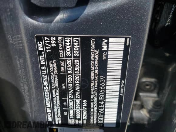 2018 Mercedes-Benz GLS 450 с VIN 4JGDF6EE4JB066639, выставлен на аукционе Copart как лот 53916185 с пробегом 98 897 миль миль и Списание • Salvage title. История ставок и продаж доступна на DreamBid. Изображение 13.