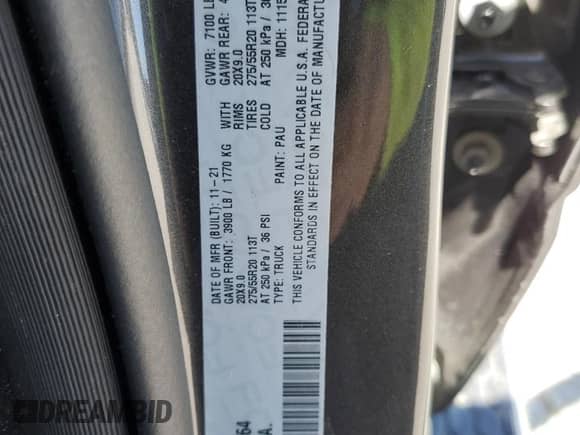 2022 Ram 1500 Big Horn with VIN 1C6SRFFT3NN203064, listed as a Copart auction lot 70523855 with 67,390 mi miles and Salvage title. Bid and sale history available at DreamBid. Image 12.