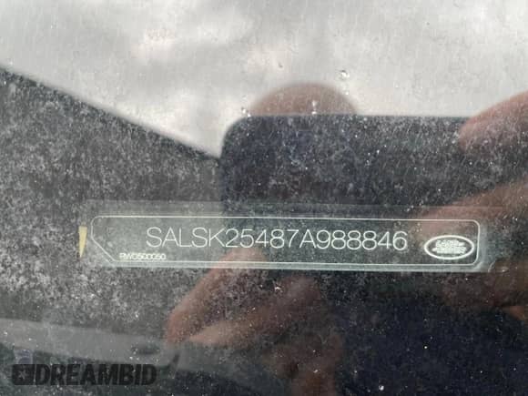 2007 Land Rover Range Rover Sport HSE z VIN SALSK25487A988846, wystawiony jako Copart lot #51582435 z przebiegiem 148 178 mil mil oraz Czysty tytuł • Clean title. Historia ofert i sprzedaży dostępna na DreamBid. Obrazek 10.