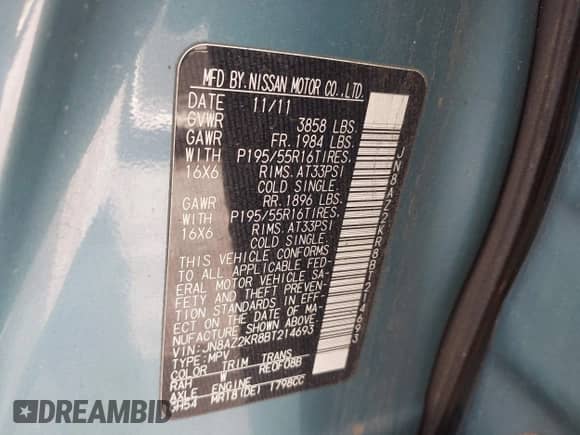 2011 Nissan Cube SL с VIN JN8AZ2KR8BT214693, выставлен на аукционе IAAI как лот 42138510 с пробегом 218 225 миль миль и . История ставок и продаж доступна на DreamBid. Изображение 9.