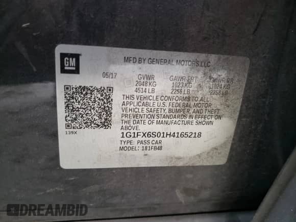 2017 Chevrolet Bolt EV Premier с VIN 1G1FX6S01H4165218, выставлен на аукционе Copart как лот 37779943 с пробегом 85 437 миль миль и . История ставок и продаж доступна на DreamBid. Изображение 13.