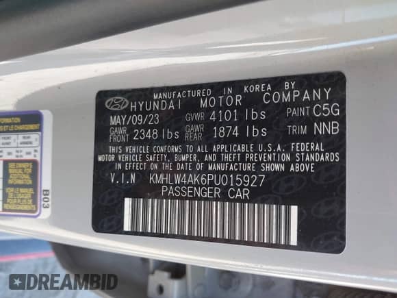 2023 Hyundai Elantra с VIN KMHLW4AK6PU015927, выставлен на аукционе IAAI как лот 42996401 с пробегом 38 932 миль миль и . История ставок и продаж доступна на DreamBid. Изображение 9.