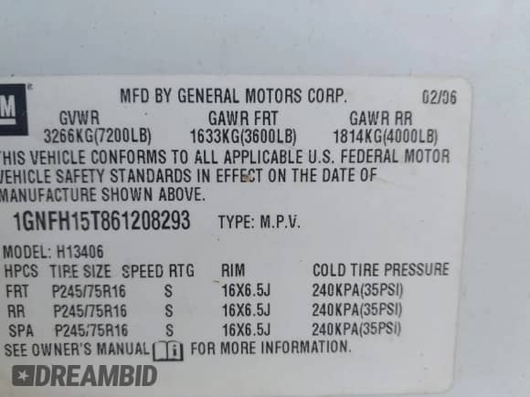 2006 Chevrolet City Express Cargo z VIN 1GNFH15T861208293, wystawiony jako IAAI lot #42914146 z przebiegiem 484 112 mil mil oraz . Historia ofert i sprzedaży dostępna na DreamBid. Obrazek 9.