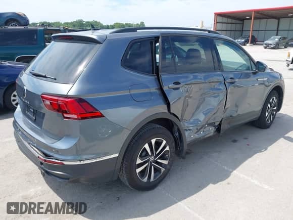 2024 Volkswagen Tiguan S with VIN 3VVRB7AX3RM161394, listed as a IAAI auction lot 42822212 with 9,839 mi miles and . Bid and sale history available at DreamBid. Image 4.