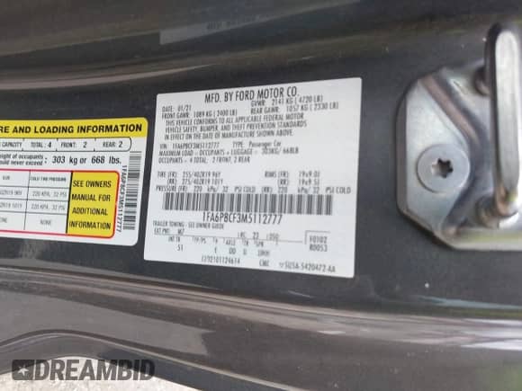 2021 Ford Mustang GT с VIN 1FA6P8CF3M5112777, выставлен на аукционе IAAI как лот 42333982 с пробегом 51 804 миль миль и . История ставок и продаж доступна на DreamBid. Изображение 9.