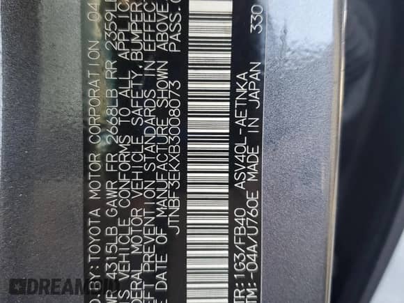 2011 Toyota Camry LE with VIN JTNBF3EKXB3008073, listed as a Copart auction lot 90292645 with 141,990 mi miles and Salvage title. Bid and sale history available at DreamBid. Image 12.