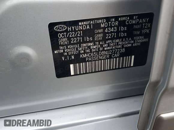 2022 Hyundai Ioniq SE с VIN KMHC65LD8NU277238, выставлен на аукционе Copart как лот 82088605 с пробегом 29 542 миль миль и Списание • Salvage title. История ставок и продаж доступна на DreamBid. Изображение 13.