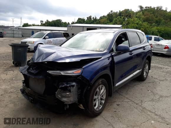 2020 Hyundai Santa Fe SE with VIN 5NMS2CAD0LH180221, listed as a Copart auction lot 55202262 with Not provided miles and . Bid and sale history available at DreamBid. Image 2.