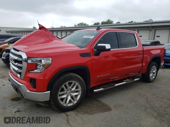 2021 GMC Sierra 1500 SLE z VIN 1GTP9BEK3MZ195488, wystawiony jako Copart lot #53845824 z przebiegiem Nie podano mil oraz Szkoda całkowita • Salvage title. Historia ofert i sprzedaży dostępna na DreamBid. Obrazek 1.