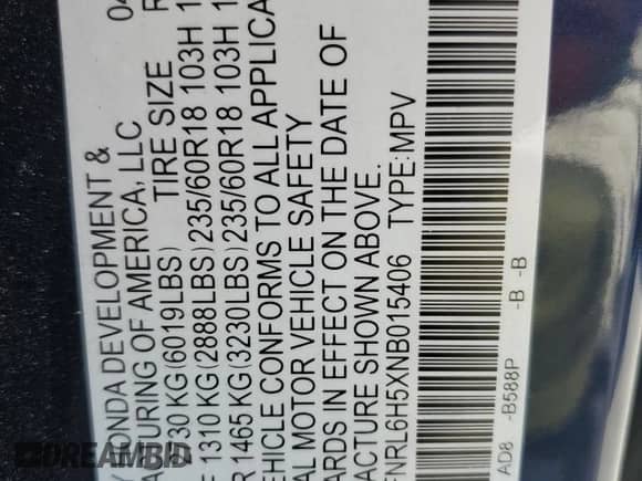 2022 Honda Odyssey EX с VIN 5FNRL6H5XNB015406, выставлен на аукционе Copart как лот 71560325 с пробегом 34 318 миль миль и Списание • Salvage title. История ставок и продаж доступна на DreamBid. Изображение 13.