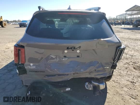 2025 Kia Sorento X-Line EX with VIN 5XYRHDJF4SG325645, listed as a Copart auction lot 41729565 with 344 mi miles and Salvage title. Bid and sale history available at DreamBid. Image 6.