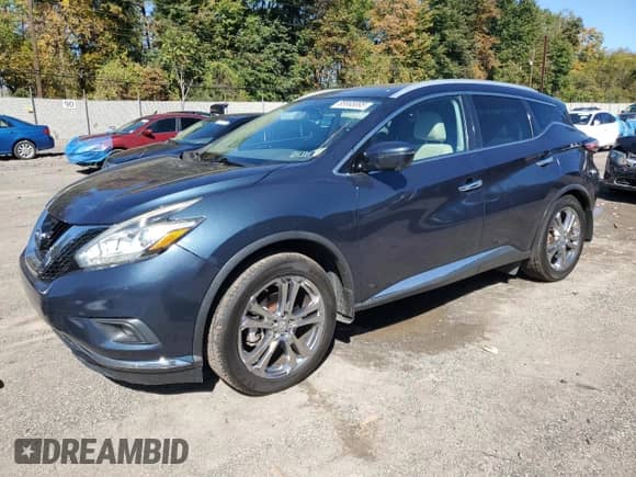 2016 Nissan Murano S with VIN 5N1AZ2MH6GN147776, listed as a Copart auction lot 85665895 with 108,462 mi miles and Salvage title. Bid and sale history available at DreamBid. Image 1.