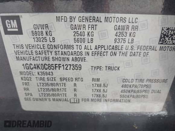2015 Chevrolet Silverado 3500HD LTZ с VIN 1GC4K0C85FF127359, выставлен на аукционе IAAI как лот 42252408 с пробегом 273 905 миль миль и . История ставок и продаж доступна на DreamBid. Изображение 9.