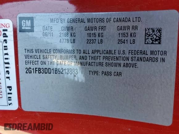 2011 Chevrolet Camaro 1LT с VIN 2G1FB3DD1B9213883, выставлен на аукционе Copart как лот 87215545 с пробегом 110 480 миль миль и Списание • Salvage title. История ставок и продаж доступна на DreamBid. Изображение 13.