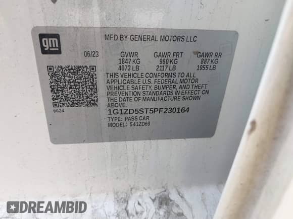 2023 Chevrolet Malibu LT с VIN 1G1ZD5ST5PF230164, выставлен на аукционе IAAI как лот 43485751 с пробегом 100 412 миль миль и . История ставок и продаж доступна на DreamBid. Изображение 9.