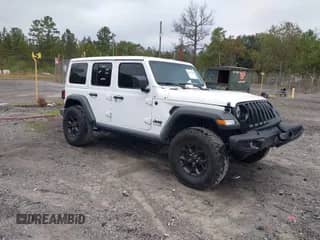 2021 Jeep Wrangler Unlimited Willys with VIN 1C4HJXDN0MW685716, listed as a IAAI auction lot 40837088 with 35,881 mi miles and . Bid and sale history available at DreamBid. Image 1.