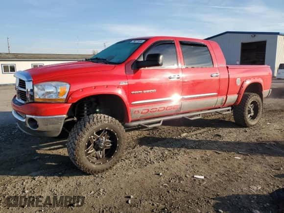 2006 Dodge 2500 SLT with VIN 3D7KS29D06G236629, listed as a Copart auction lot 79077934 with 180,583 mi miles and Salvage title. Bid and sale history available at DreamBid. Image 1.