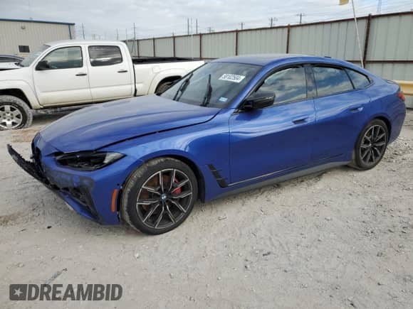 2024 BMW 4 Series M440i with VIN WBA63AW01RFP69080, listed as a Copart auction lot 58102504 with Not provided miles and Salvage title. Bid and sale history available at DreamBid. Image 1.