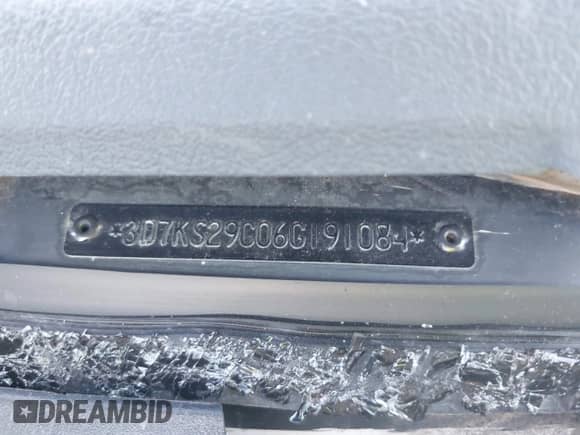 2006 Dodge 2500 SLT with VIN 3D7KS29C06G191084, listed as a IAAI auction lot 43295591 with Not provided miles and . Bid and sale history available at DreamBid. Image 9.