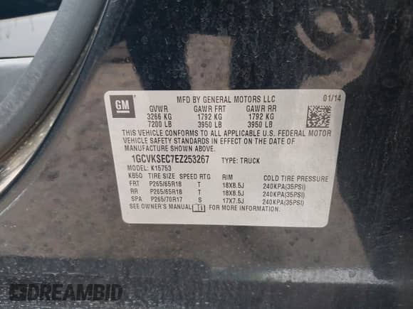 2014 Chevrolet Silverado 1500 LTZ z VIN 1GCVKSEC7EZ253267, wystawiony jako IAAI lot #42032716 z przebiegiem 203 180 mil mil oraz . Historia ofert i sprzedaży dostępna na DreamBid. Obrazek 9.