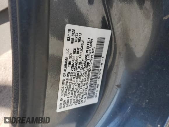 2010 Honda Odyssey LX с VIN 5FNRL3H28AB062710, выставлен на аукционе Copart как лот 71060715 с пробегом 240 460 миль миль и Списание • Salvage title. История ставок и продаж доступна на DreamBid. Изображение 13.