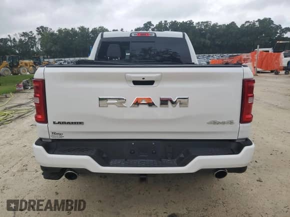 2025 Ram 1500 Laramie with VIN 1C6SRFJP9SN547956, listed as a Copart auction lot 64639375 with 12,488 mi miles and Salvage title. Bid and sale history available at DreamBid. Image 6.