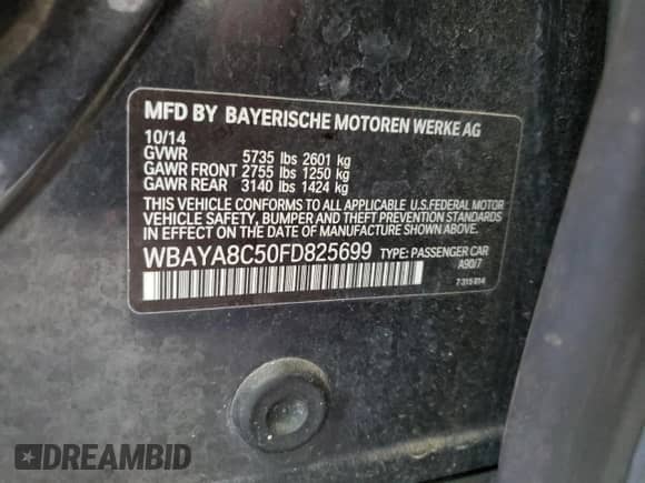2015 BMW 7 Series 750i with VIN WBAYA8C50FD825699, listed as a Copart auction lot 87101895 with 130,651 mi miles and Clean title. Bid and sale history available at DreamBid. Image 12.